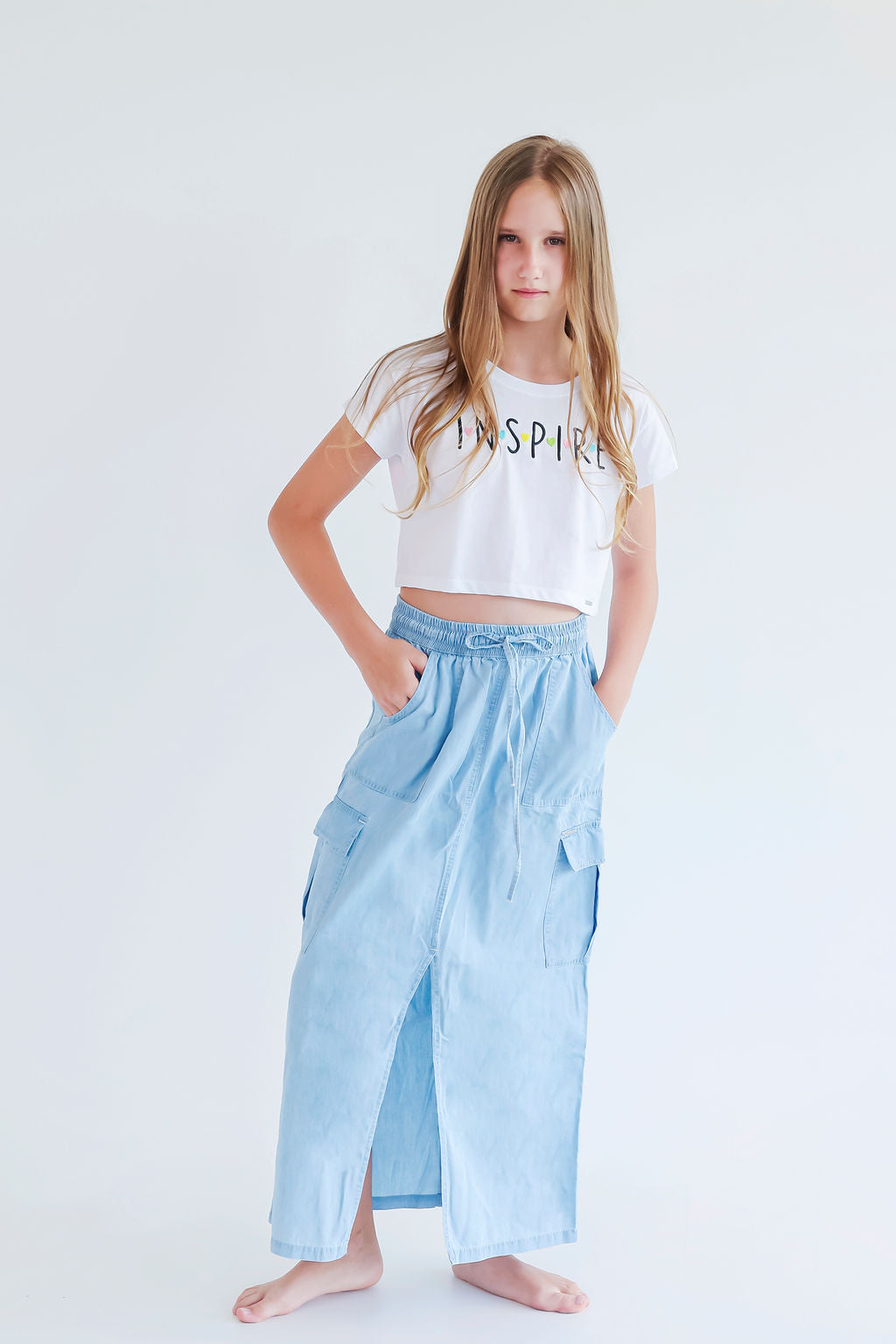 Girls' "Inspire" Cropped T-Shirt
