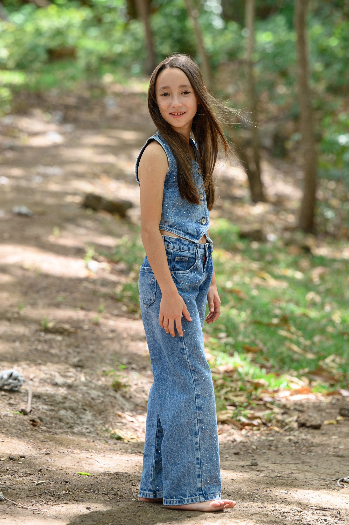 Chaleco Denim Piedritas