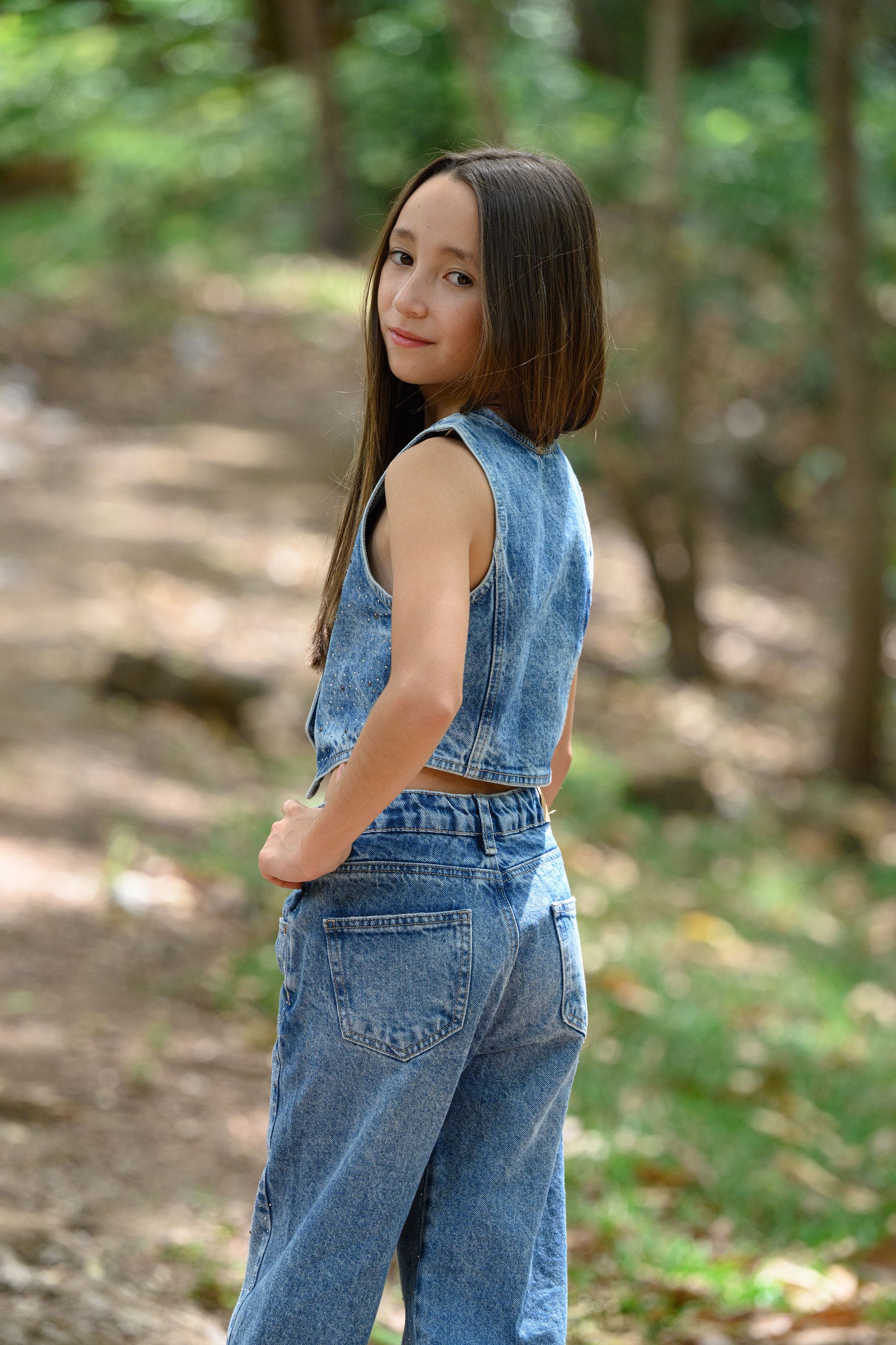 Chaleco Denim Piedritas