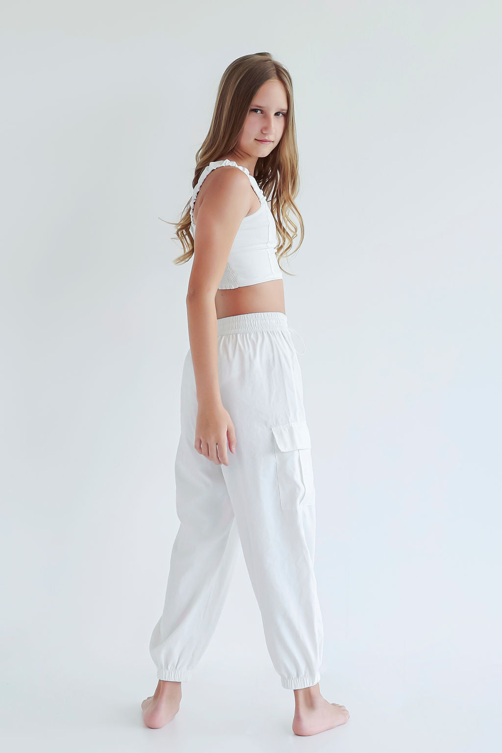 Conjunto de top y pantalón blanco