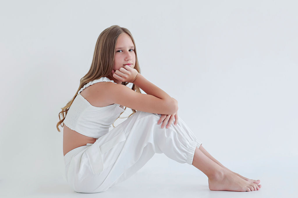 Conjunto de top y pantalón blanco