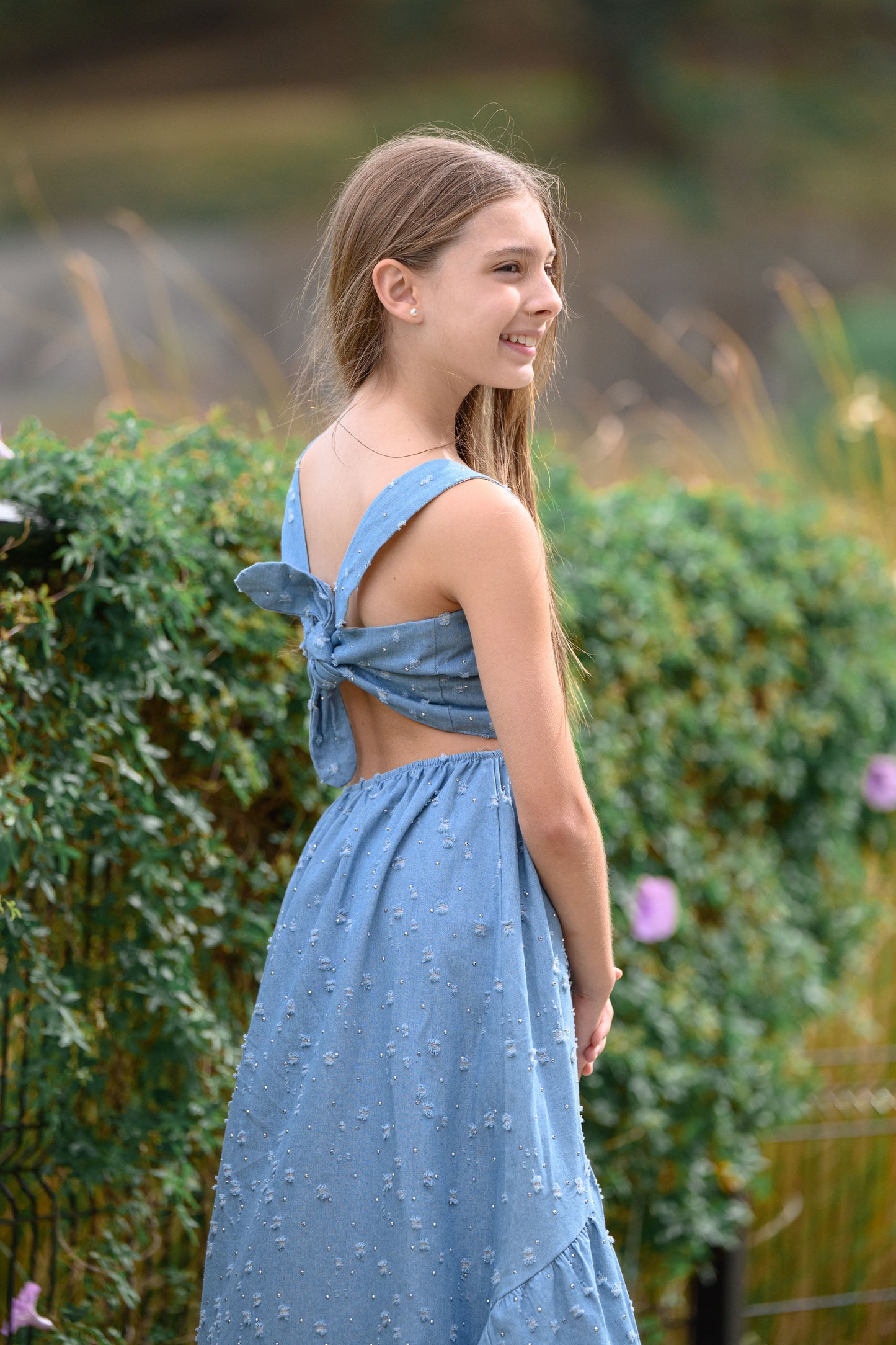 Vestido Mezclilla con Perlitas