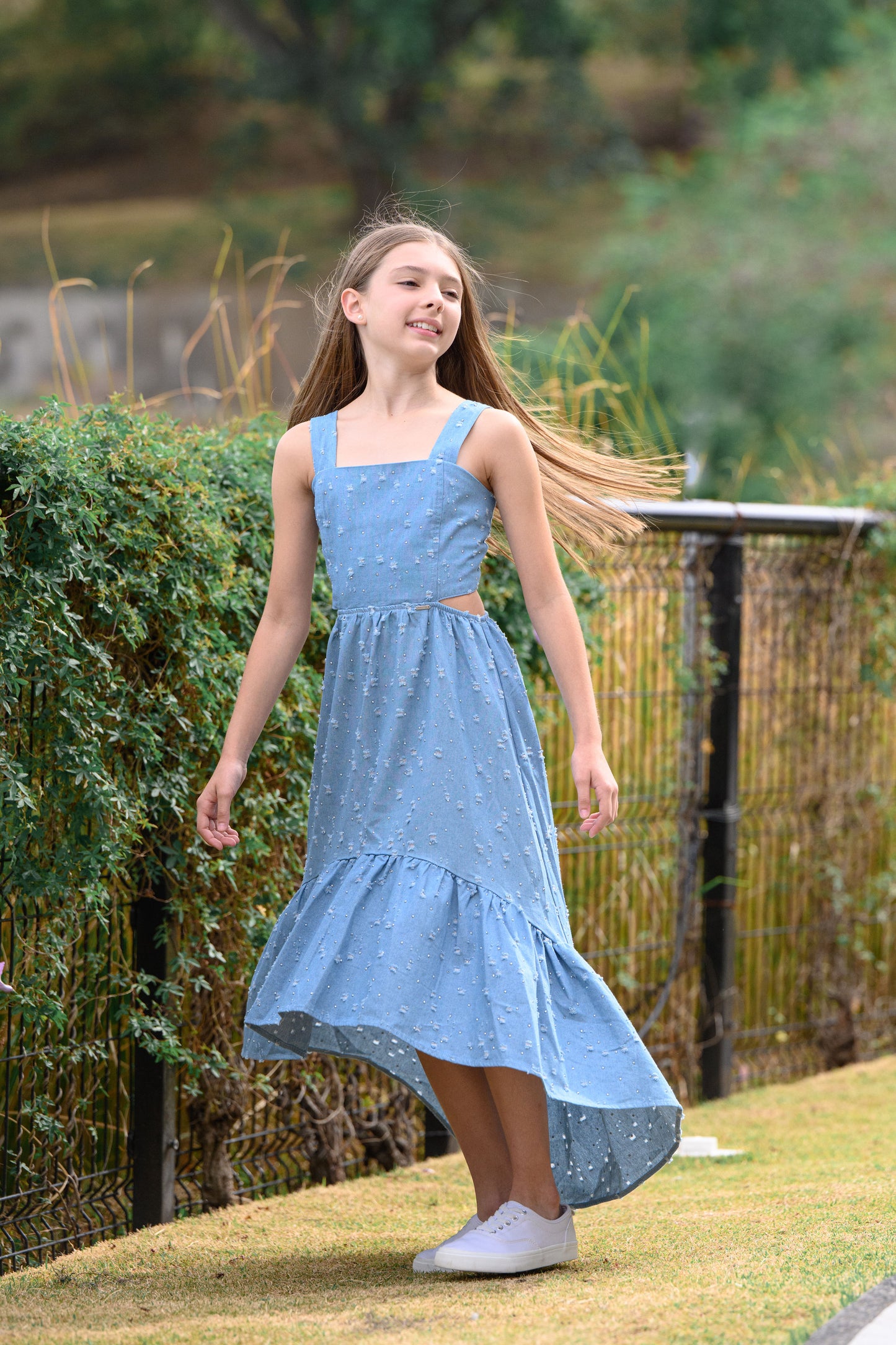 Vestido Mezclilla con Perlitas