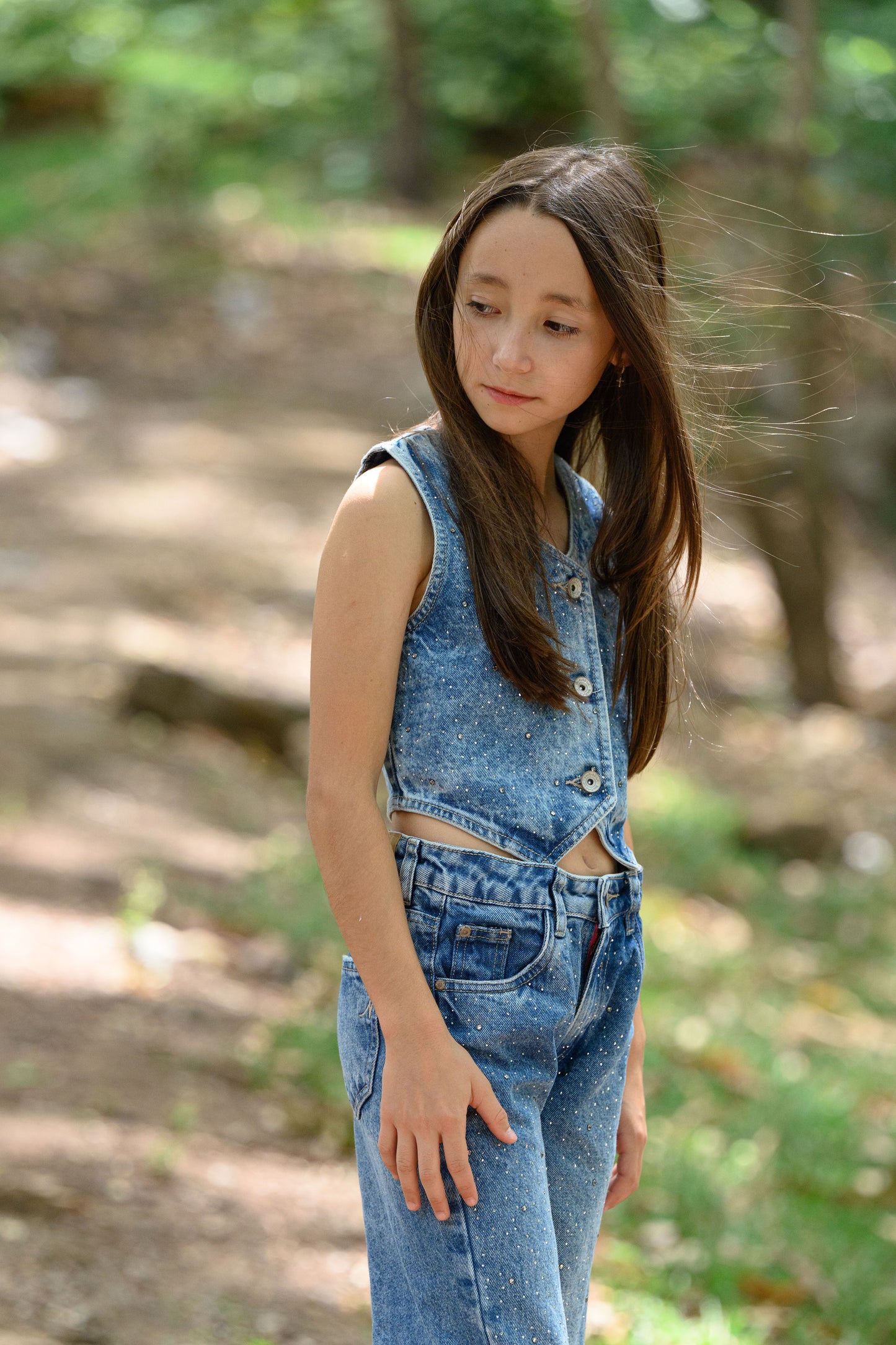 Chaleco Denim Piedritas