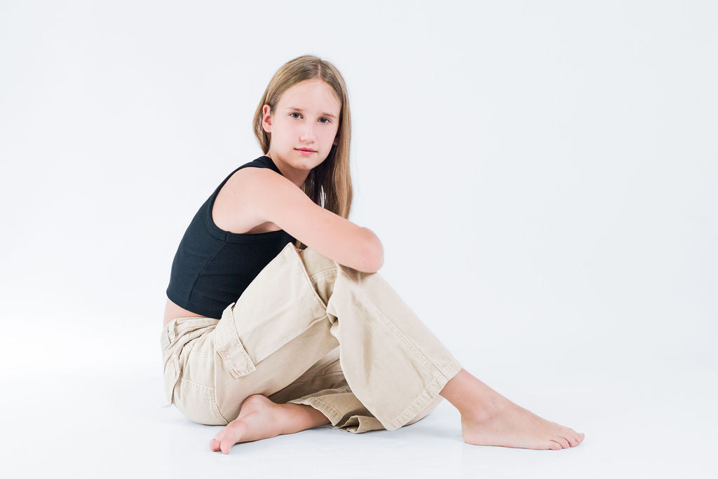 Pantalón cargo beige para niñas y jóvenes