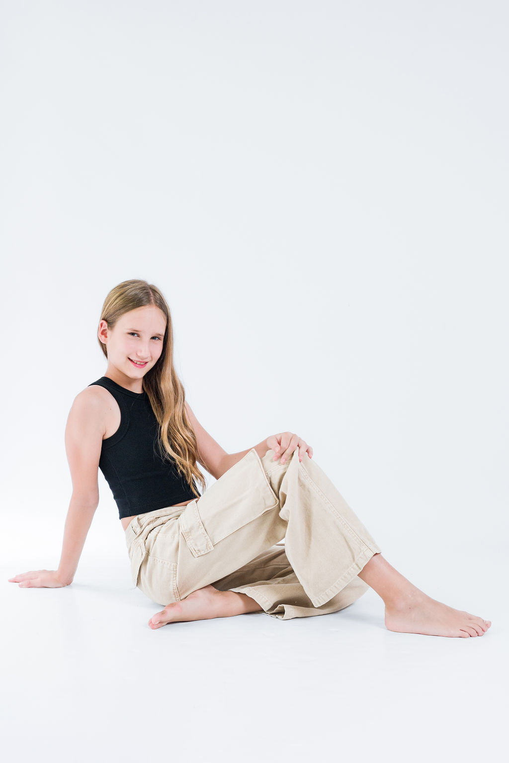 Pantalón cargo beige para niñas y jóvenes