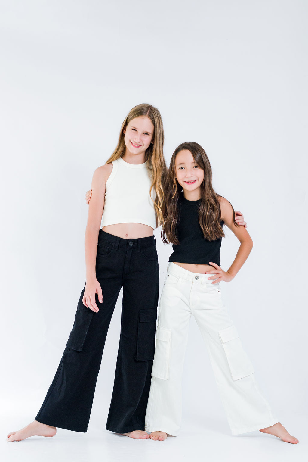 Pantalón cargo blancos para niñas y jóvenes